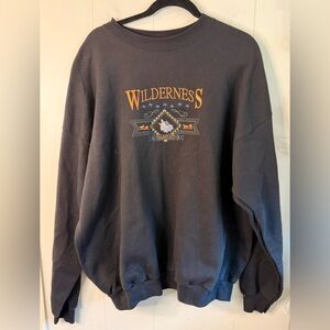 Wilderness Habitat Vintage 90s Embroidered Crewneck Sweatshirt, Size XXL